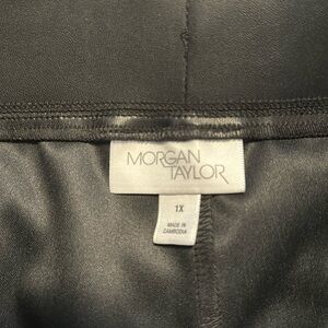 Morgan Taylor black faux leather 1x pants